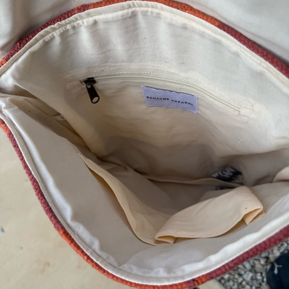 Orange Teal Tribal Print Arrow Cotton Backpack - Picture 4 of 8